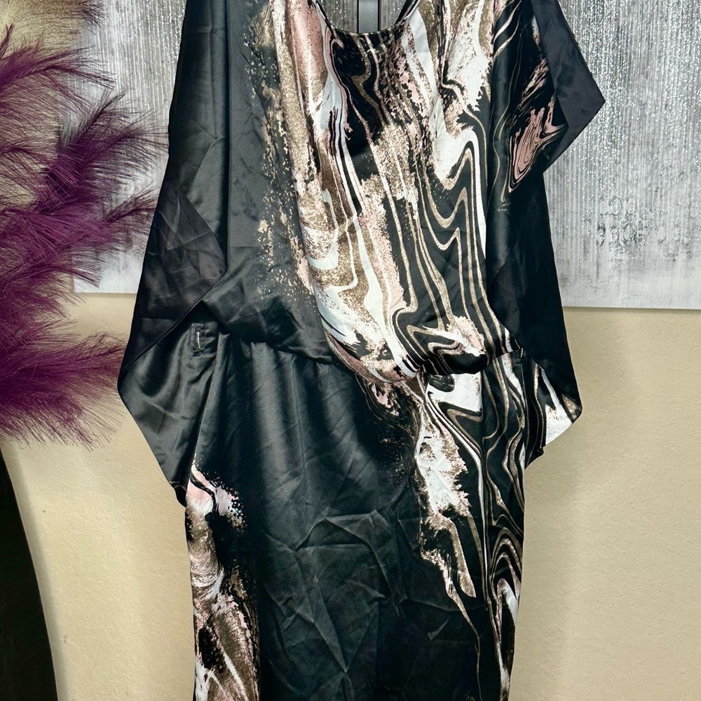 Jessica Simpson Black and Brown Asymmetrical Dress